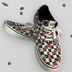 Vans Doheny Checkerboard Cherry Print Slip On Low Top Sneakers Women's Size 8,5